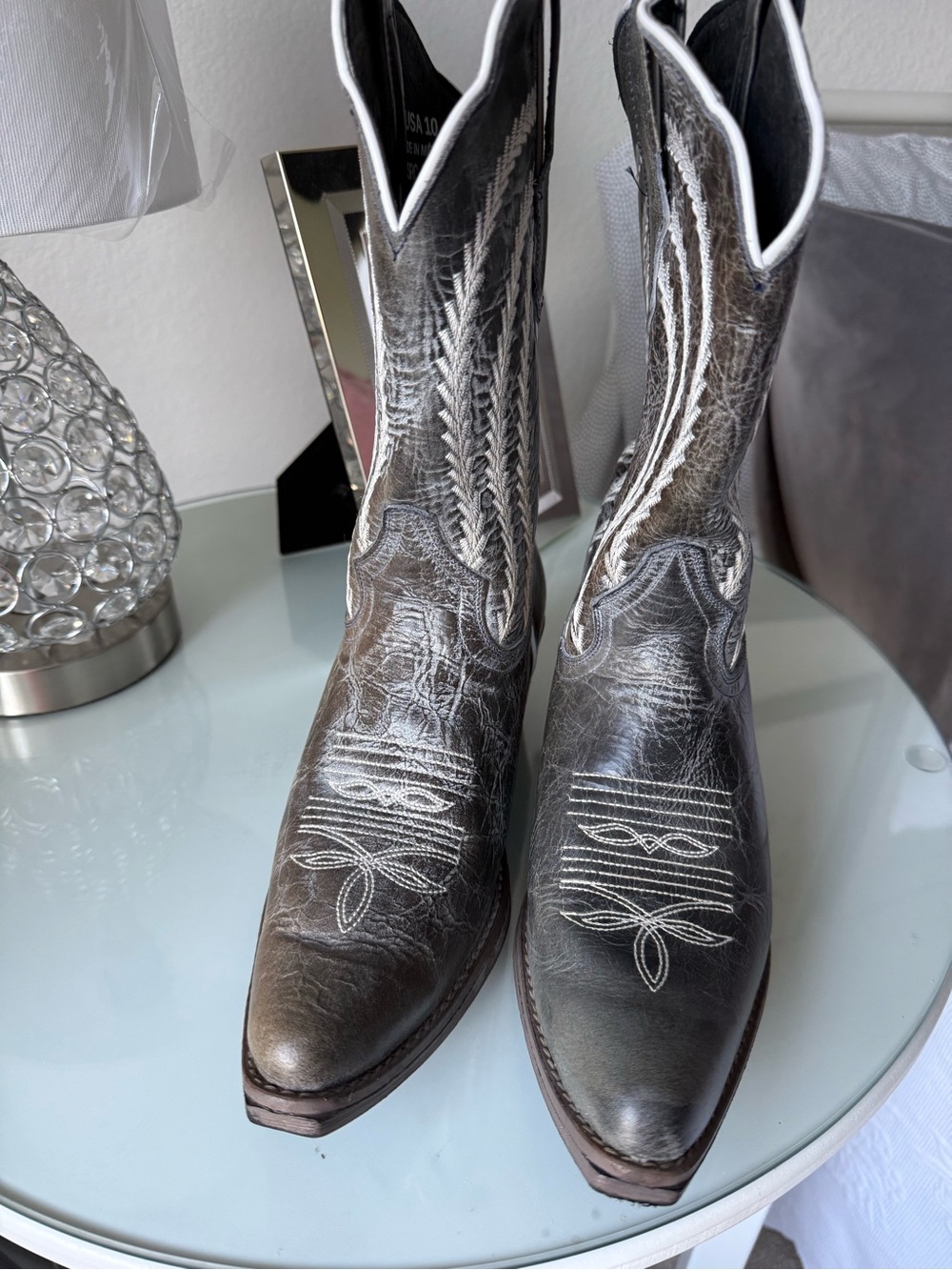 Black Western Embroidered Ankle Boots - Sterling River size 10 - Picture 2 of 7